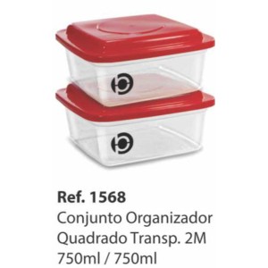 POTE KIT 2 PEÇAS 750ML NATURAL PLASTBON