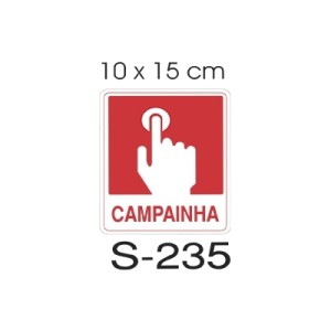 PLACA CAMPAINHA 10X15CM UN.