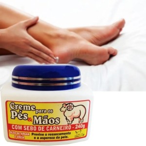 CREME PARA PÉS E MÃOS C/ SEBO DE CARNEIRO 240G