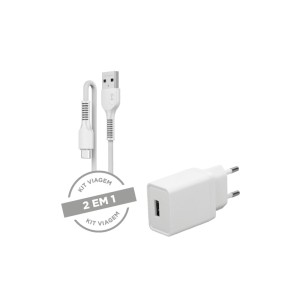 CARREGADOR COMPLETO TIPO C 2.1A BIVOLT VQ-T110 UN. LETRON