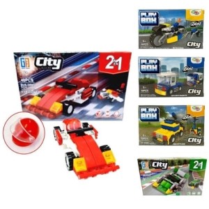 VEICULO DE MONTAR CITY PLAY BOX SORTIDO UN. WELLMIX