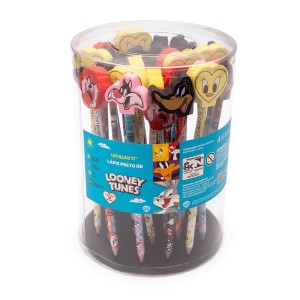 LAPIS HB COM BORRACHA NA PONTA LOONEY TUNES POTE C/30PCS UN.